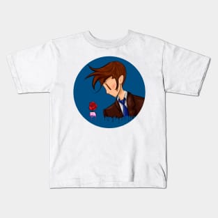 10th Doctor with a rose Kids T-Shirt